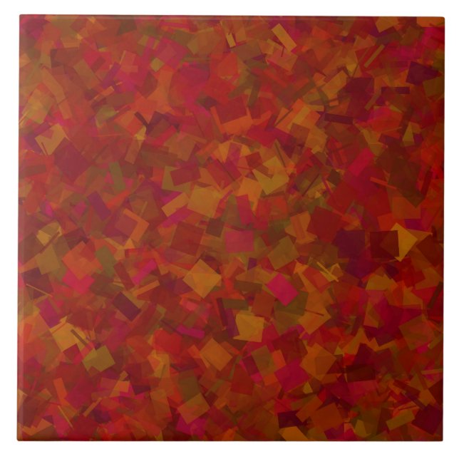 Azulejo Patrón de cubismo rojo verde (Frente)