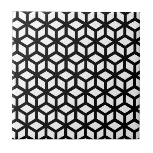 Azulejo Patrón de cubo blanco y negro