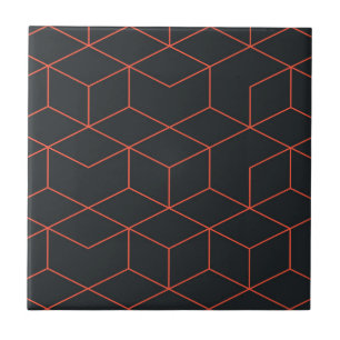 Azulejo Patrón de cubo vibrante, retro, simple, fresco y m