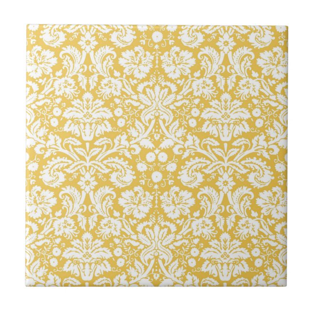 Azulejo Patrón de damasco amarillo (Frente)
