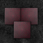 Azulejo Patrón de Damasco Ornate Rojo Profundo En Negro<br><div class="desc">Bonito y elegante diseño de baldosas decorativas con un patrón adamascado rojo profundo sobre un fondo texturado negro.</div>