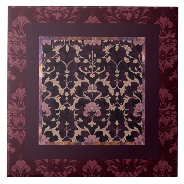 Azulejo Patrón de Damasco sin textura (Frente)