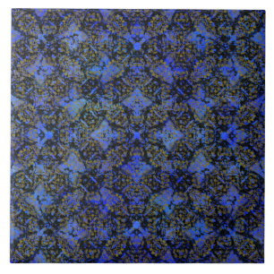 Azulejo Patrón de diamante azul y negro