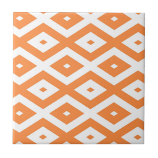 Azulejo Patrón de diamante blanco y naranja