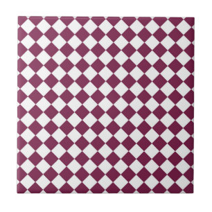 Azulejo Patrón de diamante de cuadros blancos de Borgoña