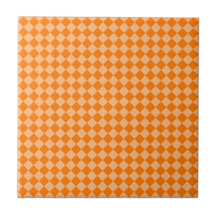 Azulejo Patrón de diamante de cuadros naranja