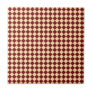 Azulejo Patrón de diamante de cuadros rojos y amarillos