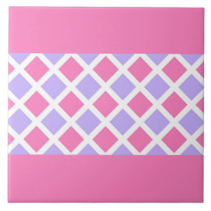 Azulejo Patrón de diamante de cuadros rosa púrpura