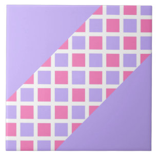 Azulejo Patrón de diamante de cuadros rosa púrpura