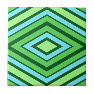 Azulejo Patrón de diamante de mediados de siglo en jade ve