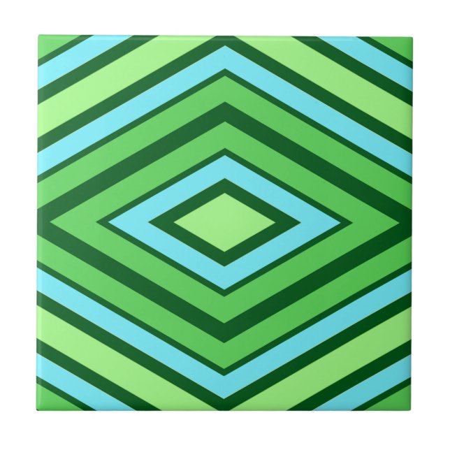 Azulejo Patrón de diamante de mediados del siglo Jade Gree (Frente)