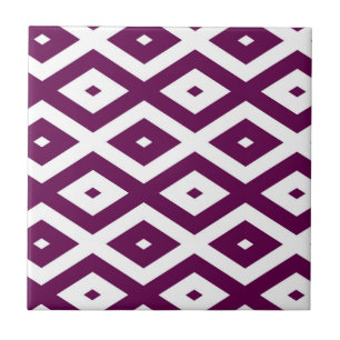 Azulejo Patrón de diamante púrpura y blanco