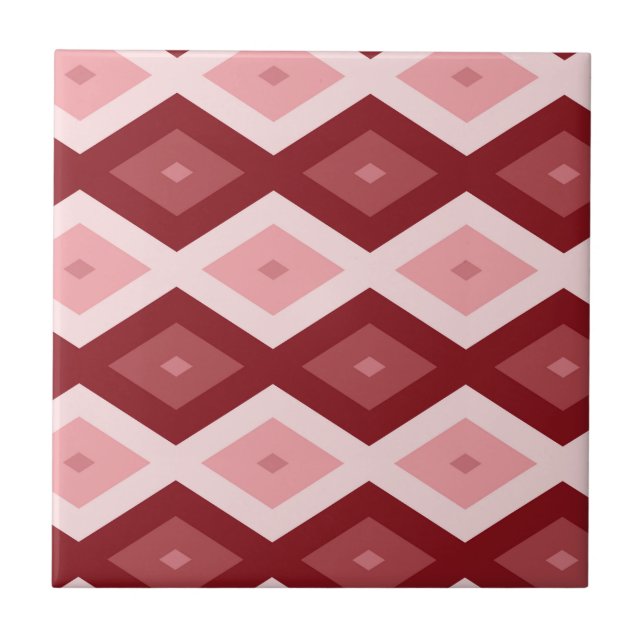 Azulejo Patrón de diamante rojo (Frente)