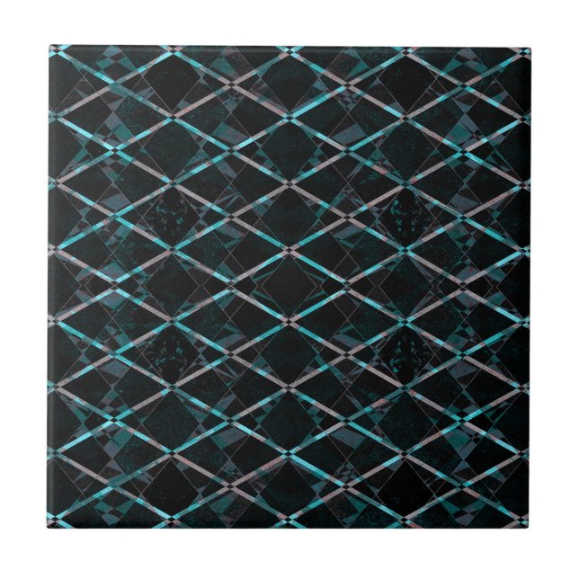 Azulejo Patrón de diamante texturizado azul (Frente)