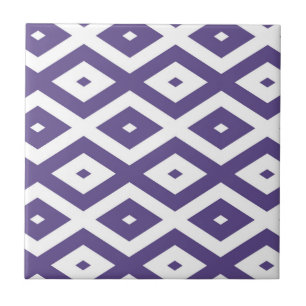 Azulejo Patrón de diamante ultravioleta y blanco