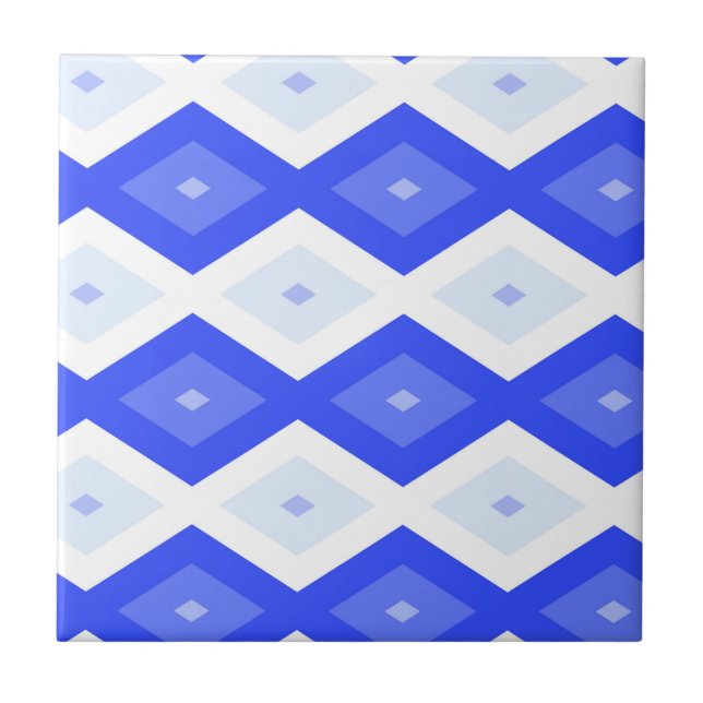 Azulejo Patrón de diamantes azul real (Frente)