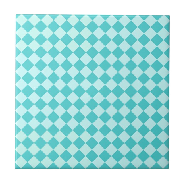 Azulejo Patrón de diamantes de combinación azul de Shirley (Frente)