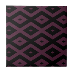 Azulejo Patrón de diamantes de plumas y negro