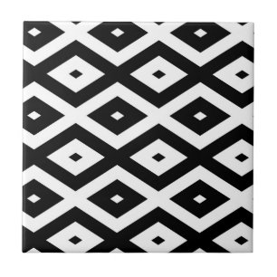Azulejo Patrón de diamantes en blanco y negro