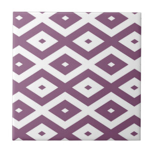 Azulejo Patrón de diamantes malva y blanco