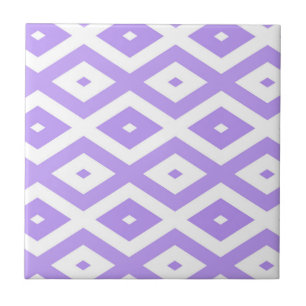 Azulejo Patrón de diamantes púrpura y blanco