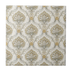 Azulejo Patrón de diseño floral sin costuras de Damasco de