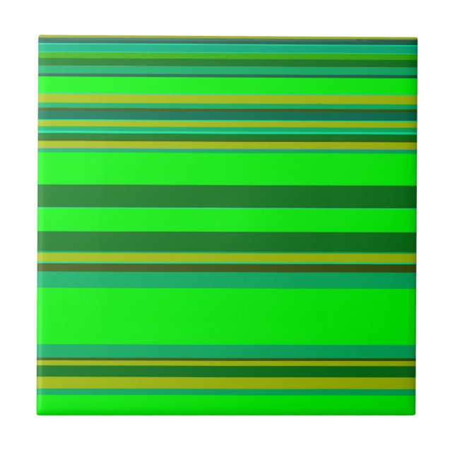 Azulejo Patrón de diseño personalizado de franja verde col (Frente)