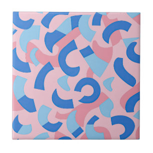 Azulejo Patrón de Doodle rosa y azul