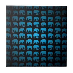 Azulejo Patrón de Elefante Azul