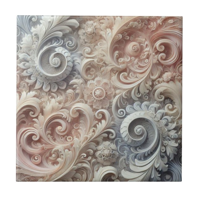 Azulejo Patrón de encaje de degradado elegante (Frente)