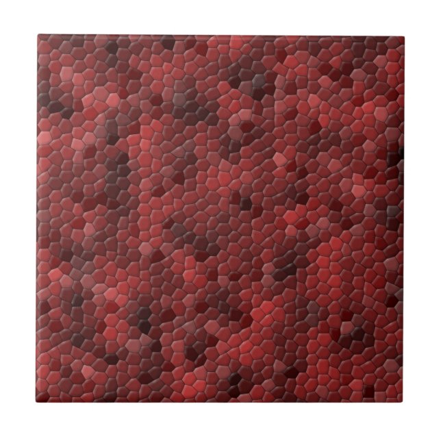 Azulejo Patrón de escamas de piel de serpiente roja (Frente)
