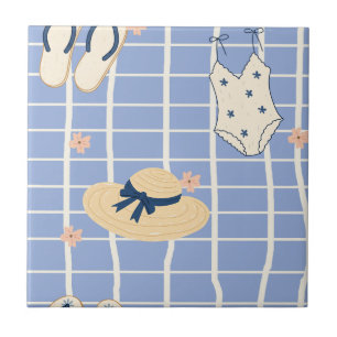 Azulejo Patrón de esenciales de playa de verano (1)