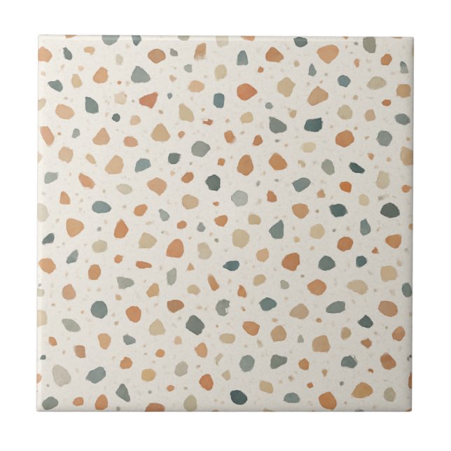 Azulejo Patrón de espectro Terrazzo blanco transparente (Frente)