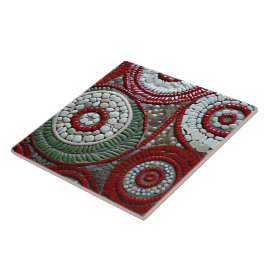 Azulejo Patrón de espiral de Navidades rojos