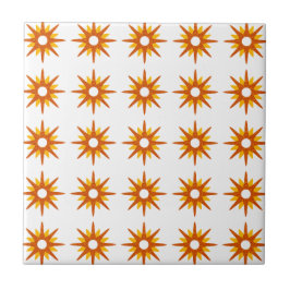 Azulejo Patrón de Estallido de Estrellas Naranja Rojo Mode