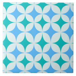 Azulejo Patrón de Estallidos de Estrellas Retro de Mediado