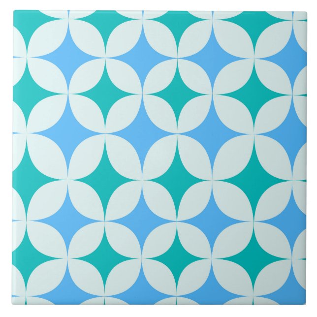 Azulejo Patrón de Estallidos de Estrellas Retro de Mediado (Frente)