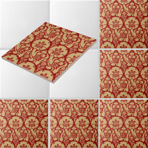Azulejo Patrón de estampado de brocado floral de la era Tu