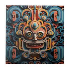 Azulejo Patrón de estilo de arte de papel 3D tribal vivo