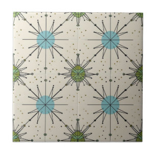 Azulejo Patrón de Estrella Atómica Moderno de Medianos del