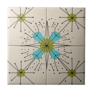Azulejo Patrón de Estrella en Explosión Atómica Moderno de