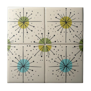 Azulejo Patrón de Estrella Explosiva Atómica Moderno de Me