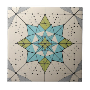 Azulejo Patrón de Estrella Explosiva Atómica Moderno de Mi