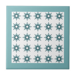 Azulejo Patrón de Estrella Fugaz Turquesa Moderno de Mitad