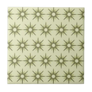 Azulejo Patrón de Estrella Fugaz Verde Moderno de Mitad de