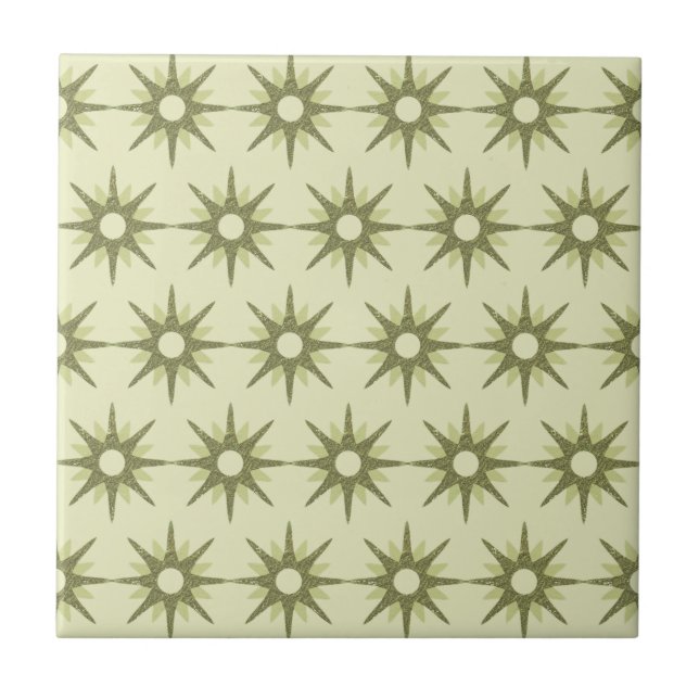 Azulejo Patrón de Estrella Fugaz Verde Moderno de Mitad de (Frente)