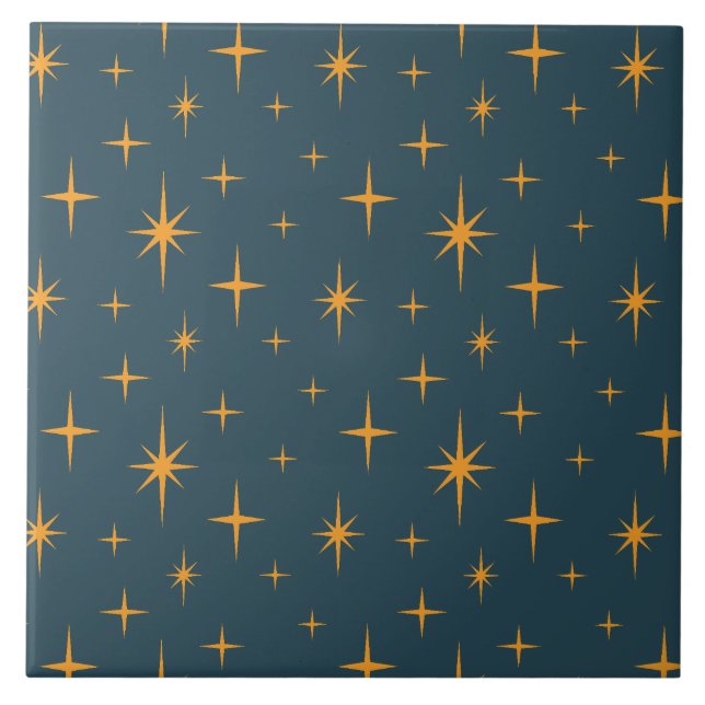 Azulejo Patrón de estrellas a mediados del siglo Moderno N (Frente)