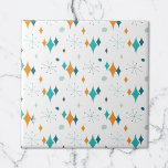 Azulejo Patrón de estrellas de arranque atómico retro<br><div class="desc">Este diseño retro abstracto combina el estallido de mediados de siglo con formas modernas y refleja las vibraciones retro vintage. Perfecto para los amantes de la estética retro y vintage.</div>