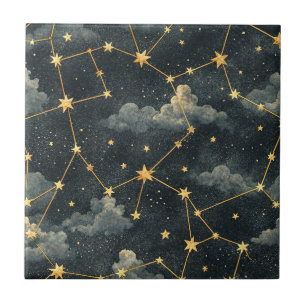 Azulejo Patrón de estrellas de constelación celestial (1)