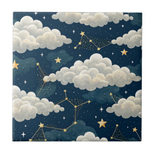 Azulejo Patrón de estrellas de constelación celestial (6)